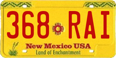 NM license plate 368RAI