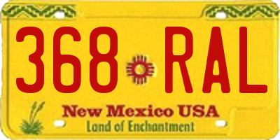 NM license plate 368RAL