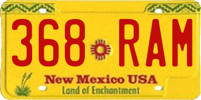 NM license plate 368RAM