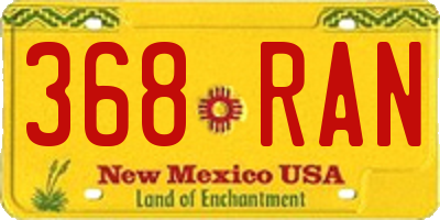 NM license plate 368RAN