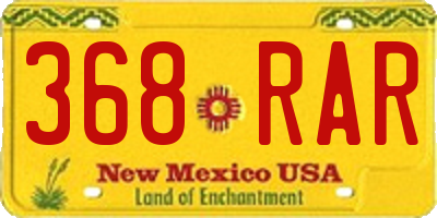 NM license plate 368RAR