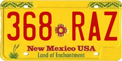 NM license plate 368RAZ