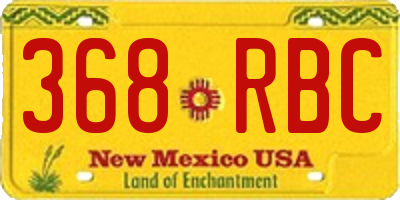 NM license plate 368RBC
