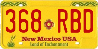 NM license plate 368RBD