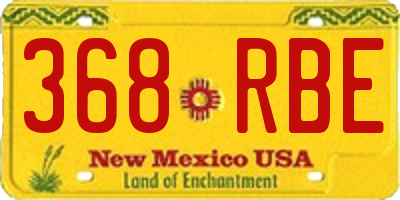 NM license plate 368RBE