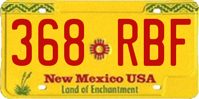 NM license plate 368RBF