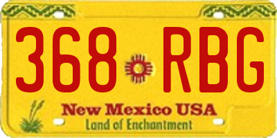 NM license plate 368RBG