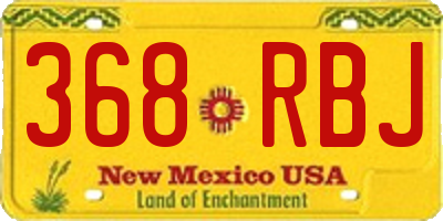 NM license plate 368RBJ