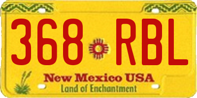 NM license plate 368RBL