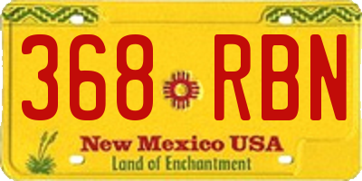 NM license plate 368RBN