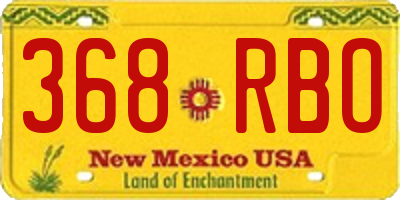 NM license plate 368RBO