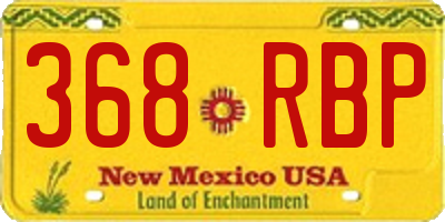 NM license plate 368RBP