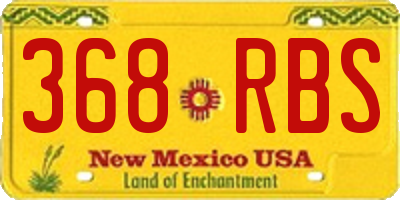 NM license plate 368RBS