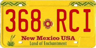 NM license plate 368RCI