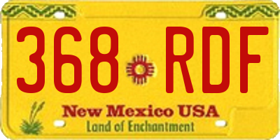 NM license plate 368RDF