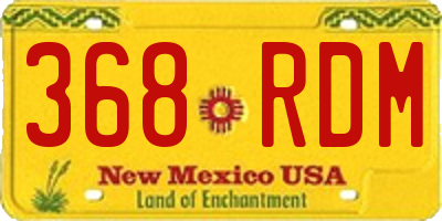 NM license plate 368RDM