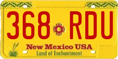 NM license plate 368RDU