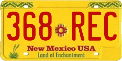 NM license plate 368REC