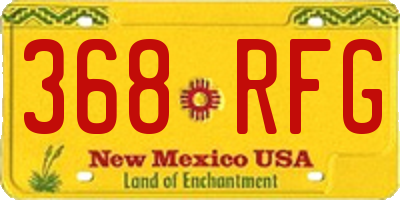 NM license plate 368RFG