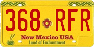 NM license plate 368RFR