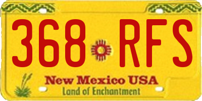 NM license plate 368RFS
