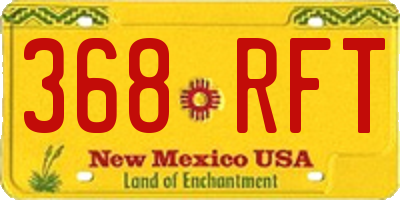 NM license plate 368RFT