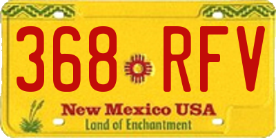 NM license plate 368RFV
