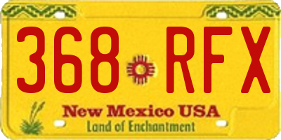 NM license plate 368RFX