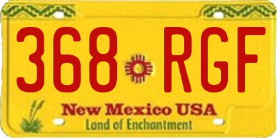NM license plate 368RGF
