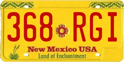 NM license plate 368RGI