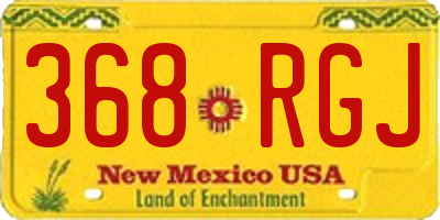 NM license plate 368RGJ
