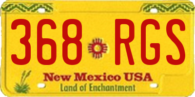 NM license plate 368RGS