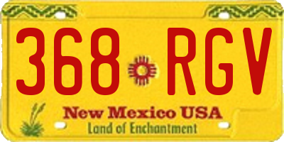 NM license plate 368RGV