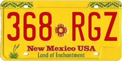 NM license plate 368RGZ