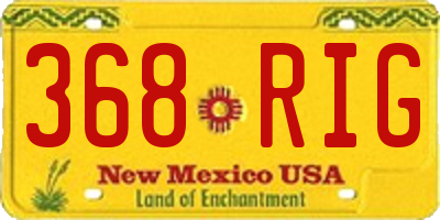 NM license plate 368RIG