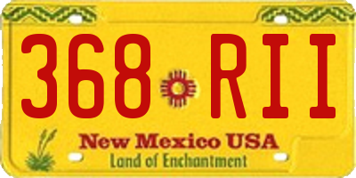NM license plate 368RII