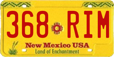 NM license plate 368RIM