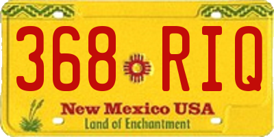 NM license plate 368RIQ