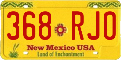 NM license plate 368RJO