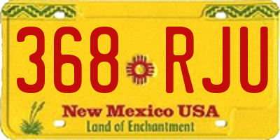 NM license plate 368RJU