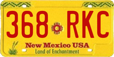 NM license plate 368RKC