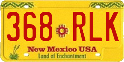 NM license plate 368RLK