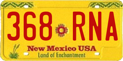 NM license plate 368RNA