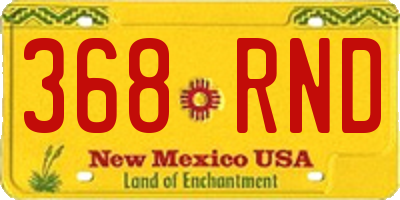 NM license plate 368RND
