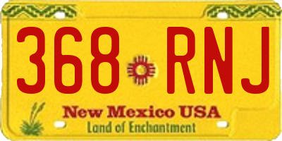 NM license plate 368RNJ
