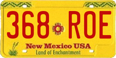 NM license plate 368ROE