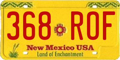 NM license plate 368ROF