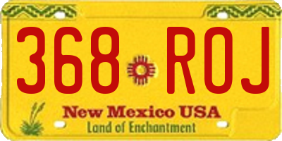 NM license plate 368ROJ