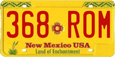 NM license plate 368ROM