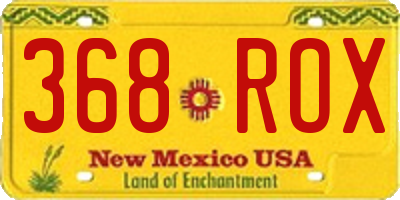 NM license plate 368ROX